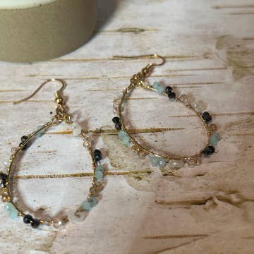 Stainless-Steel Gold-Plated Beads Western Earrings