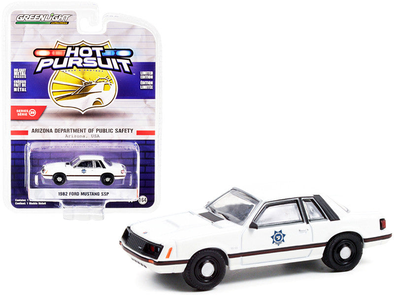 1982 Ford Mustang SSP White "Arizona Department of Public Safety" "Hot Pursuit" Series 39 1/64 Diecast Model Car by Greenlight-0