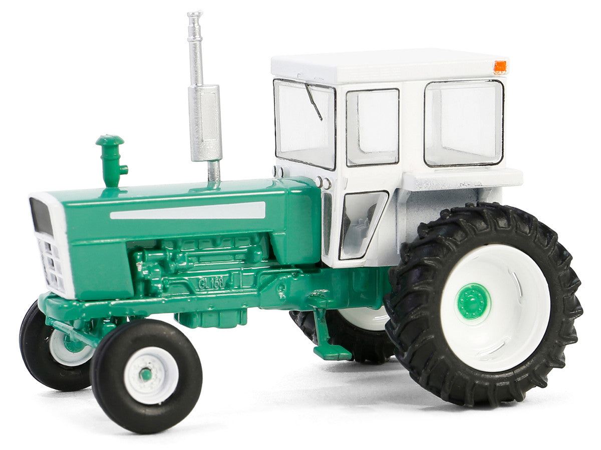 1973 Tractor with Closed Cab Green and White "Down on the Farm" Series 9 1/64 Diecast Model by Greenlight-0