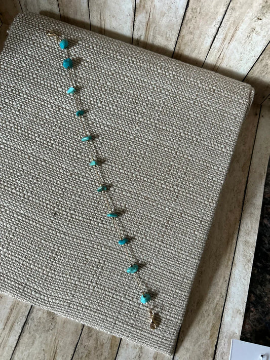 Turquoise Stones Beads Hat Chain
