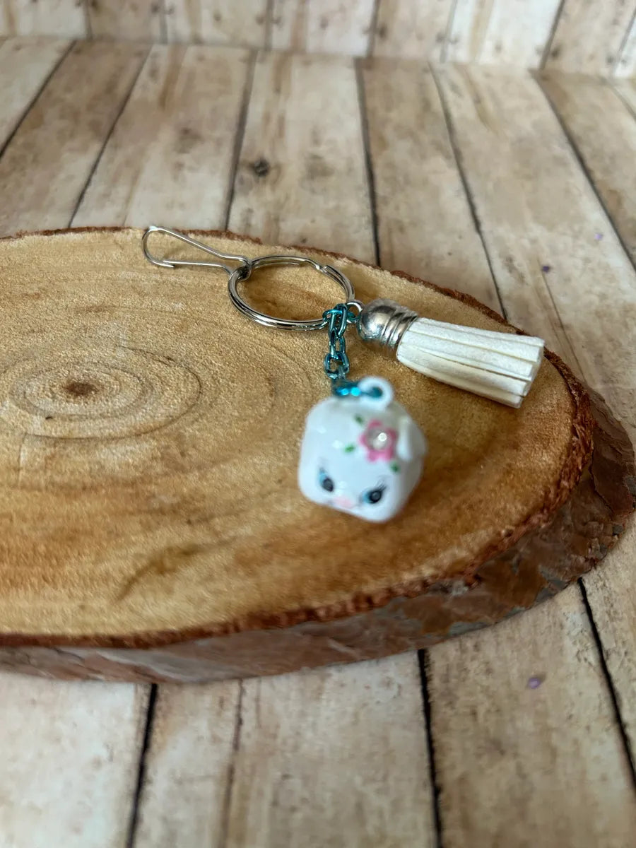 Bag Charm Cartoon Pig Keychain with Bell
