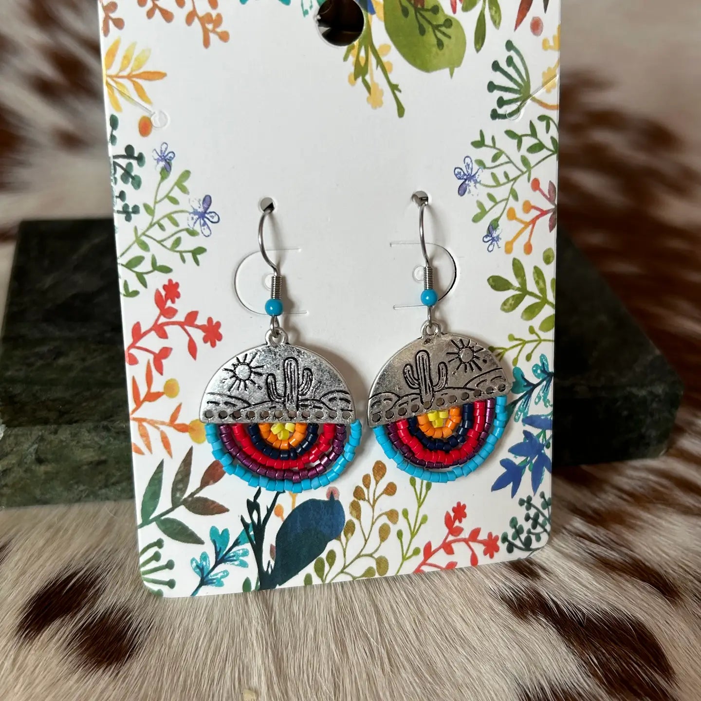 Western Cactus Design Theme with Assorted Colored Micro Bead