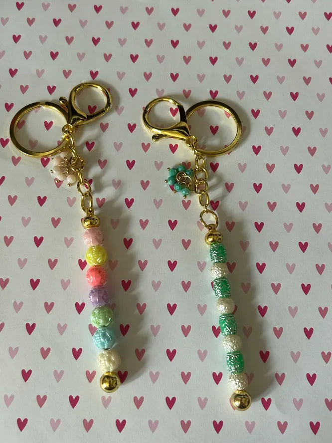 Western Keychain Bag Charm Rods Small Beads