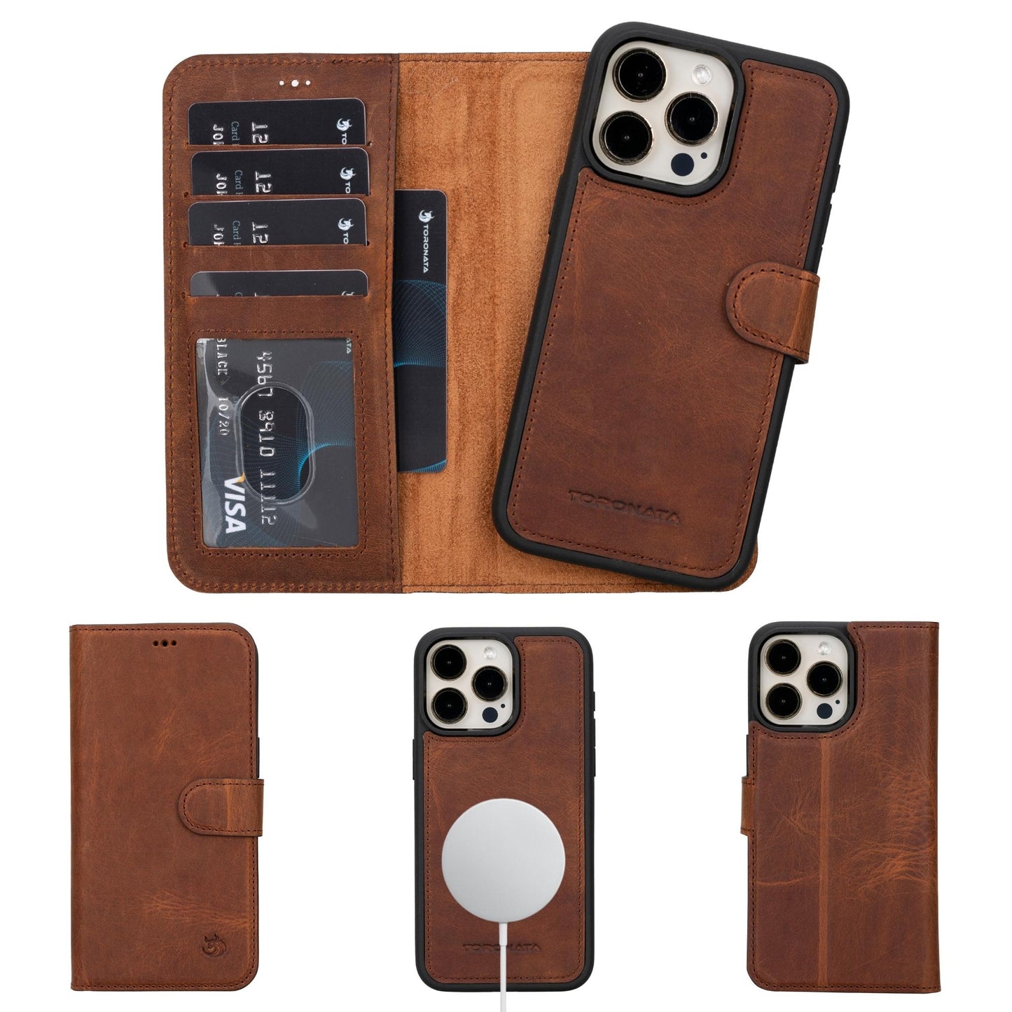 Casper iPhone 14 Series Detachable Leather Wallet Case