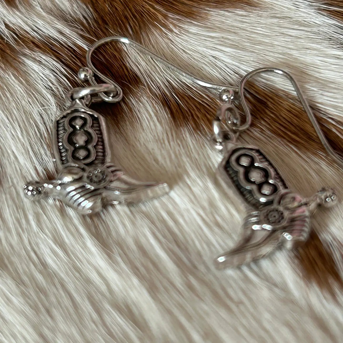 Pair of Cowboy Boots with Spurs, Fish Hook Wires