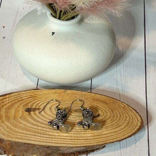 Pair of Cowboy Boots with Spurs, Fish Hook Wires