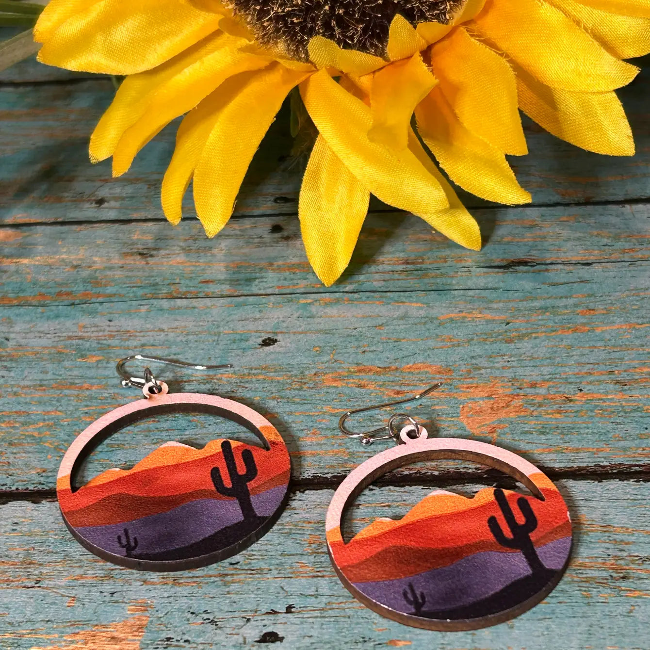 Southwest Wood Earring Desert Design Southwest-Inspired Wood