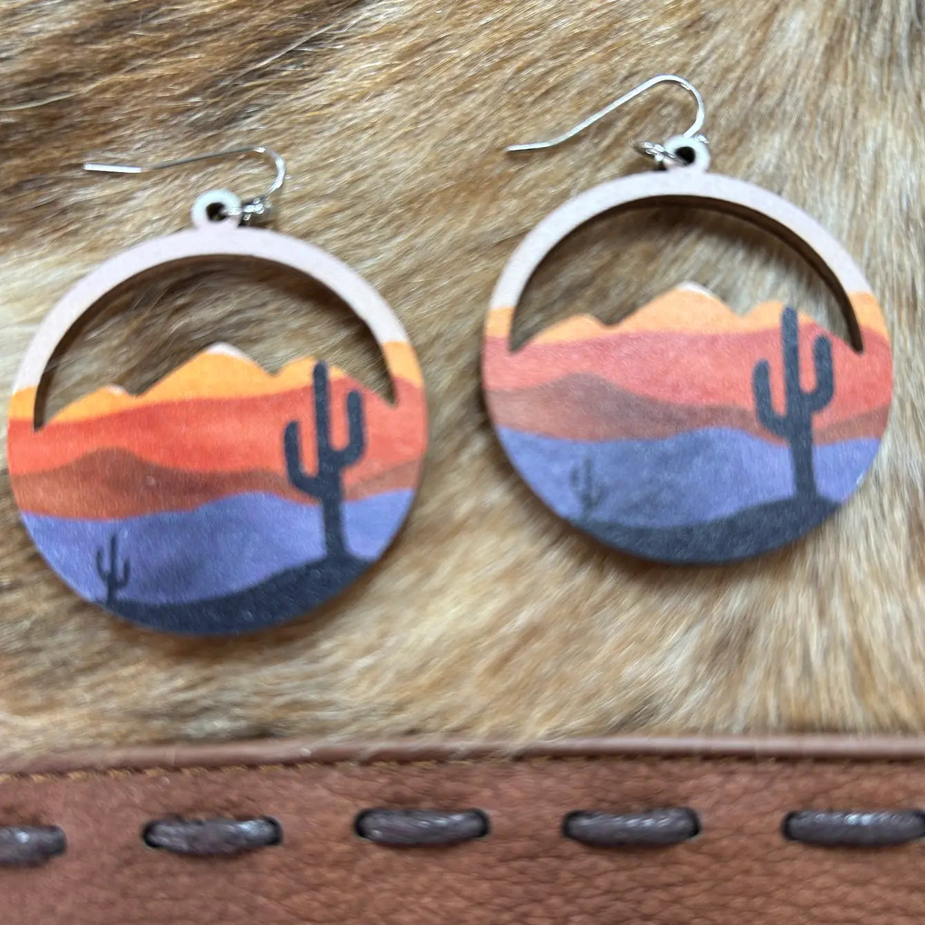 Southwest Wood Earring Desert Design Southwest-Inspired Wood