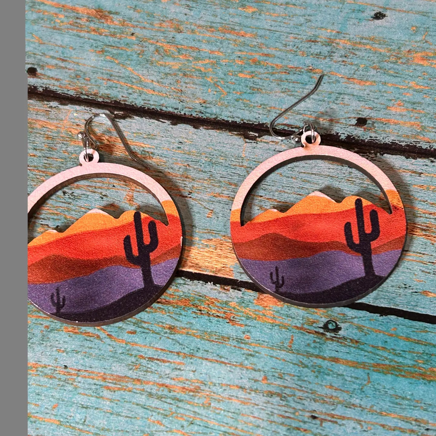 Southwest Wood Earring Desert Design Southwest-Inspired Wood