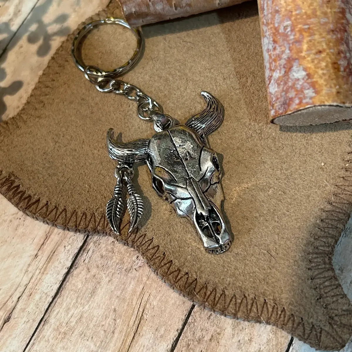 Western Buffalo Head Key Chain