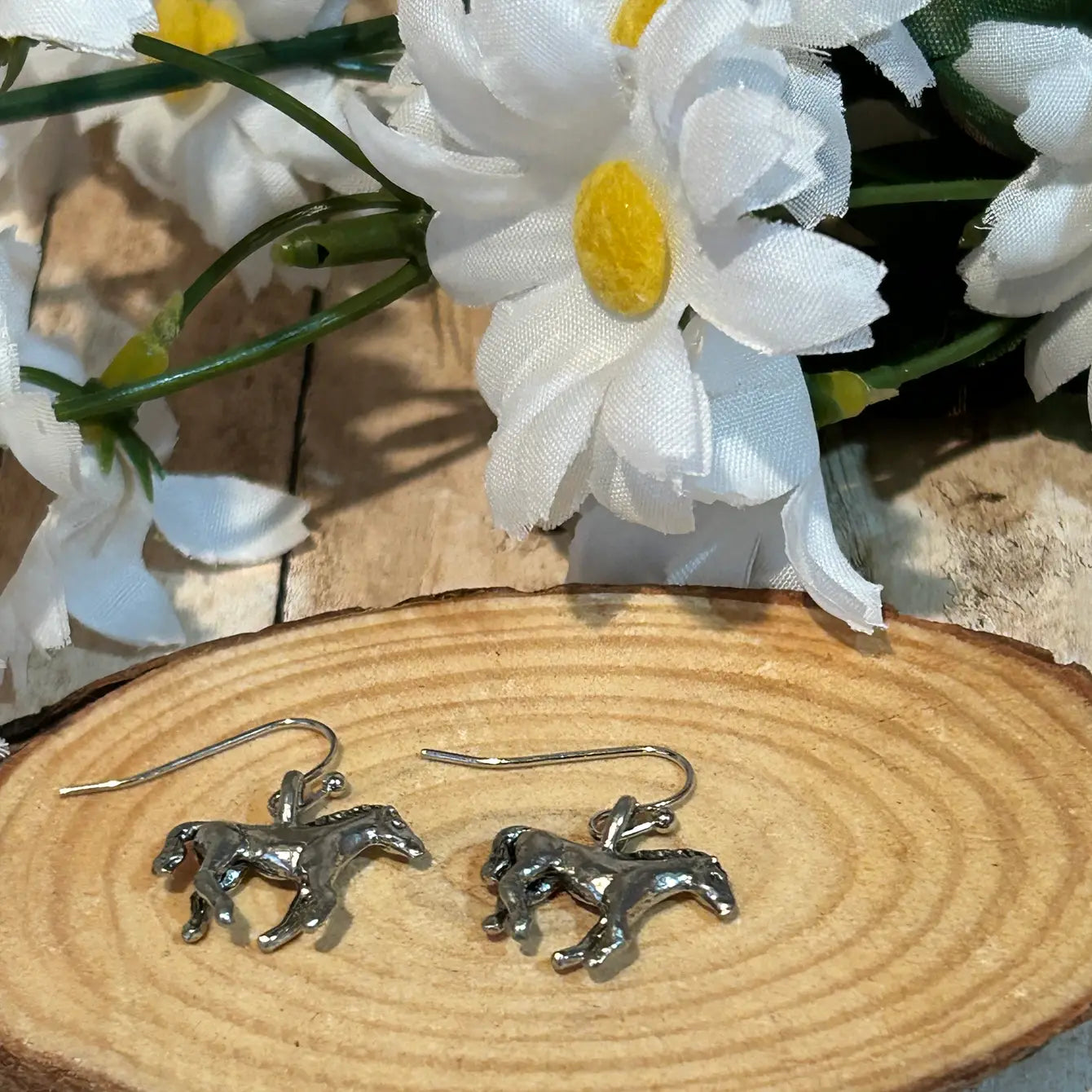 Girls Horse Silver Earrings