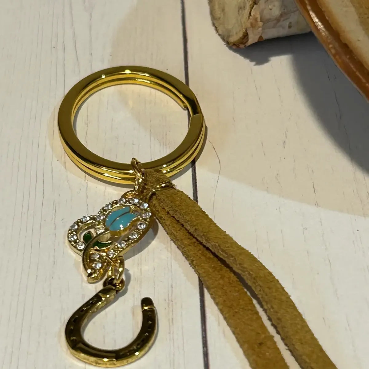 Western Horseshoe with Heart Keychain