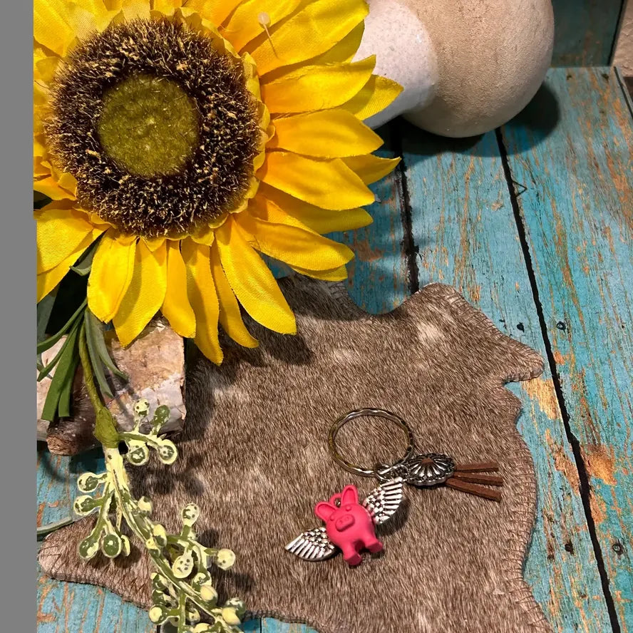 Western When Pigs Fly Keychain