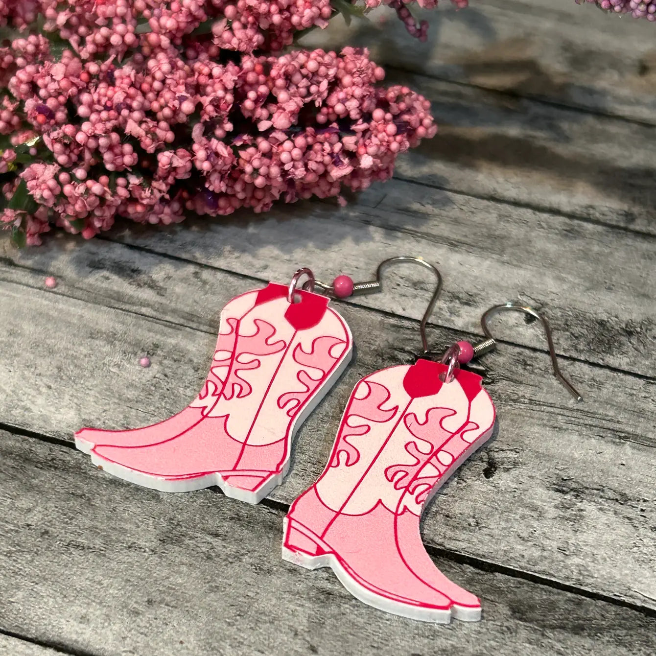Western Cowgirl Boot Earrings Assorted Colors