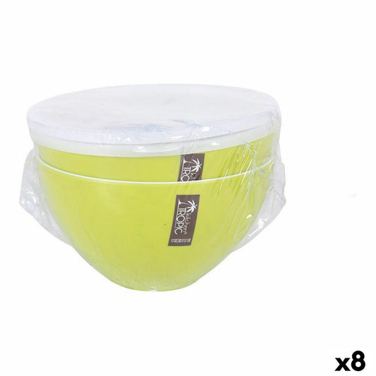 Salad Bowl Kitchen Tropic   Green With lid 2 Pieces (8 Units)-0