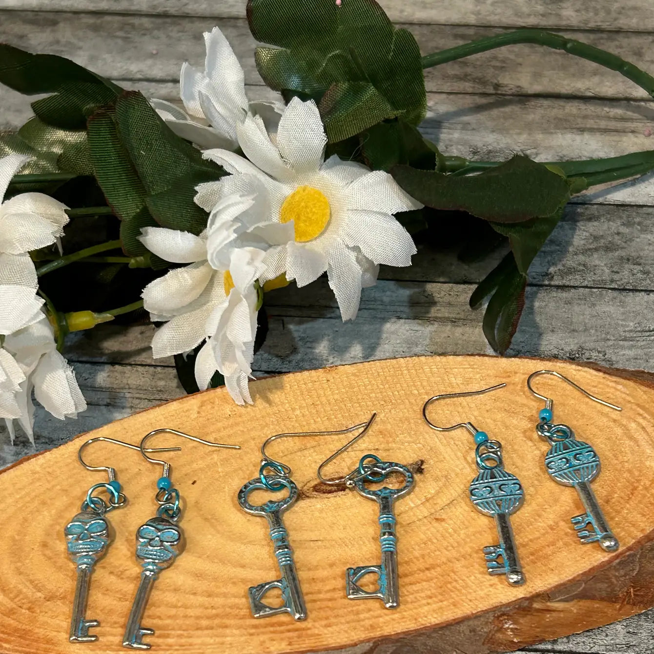 Three Styles of Key Earrings