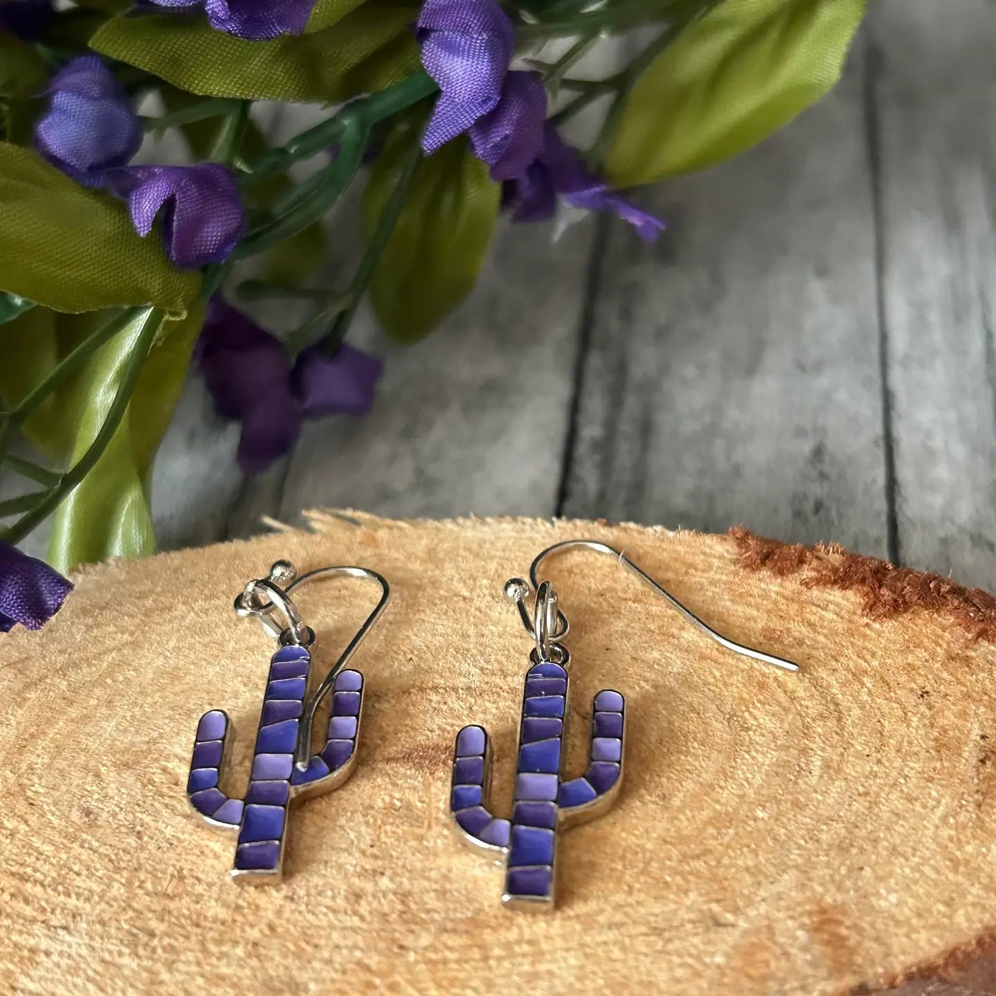 Western Cactus Dangle Earrings