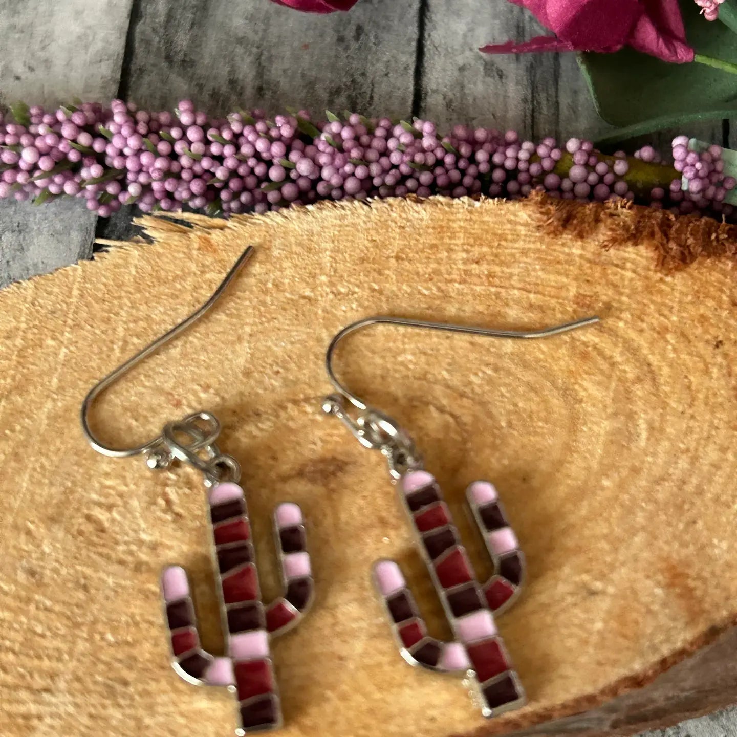 Western Cactus Dangle Earrings