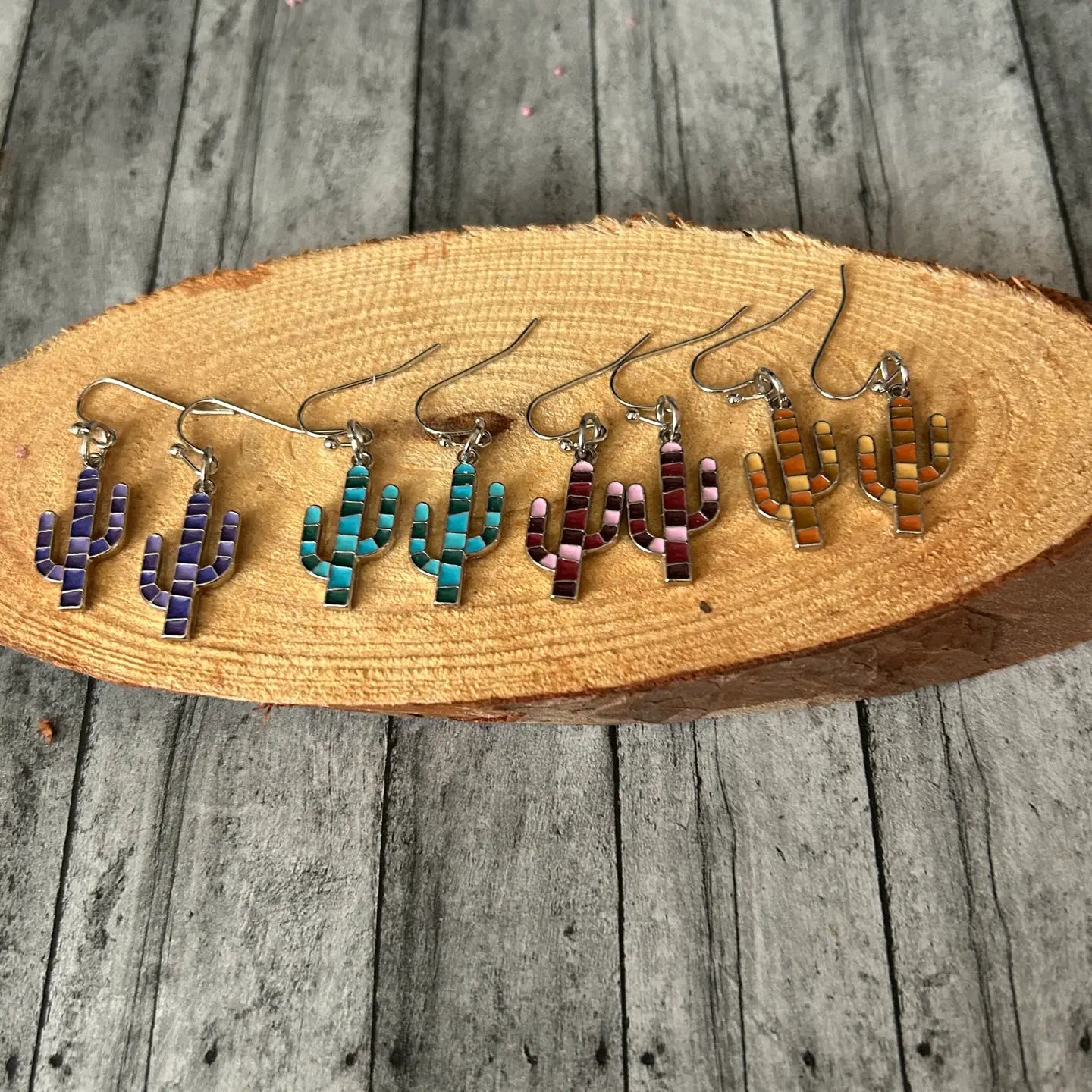 Western Cactus Dangle Earrings