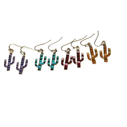 Western Cactus Dangle Earrings