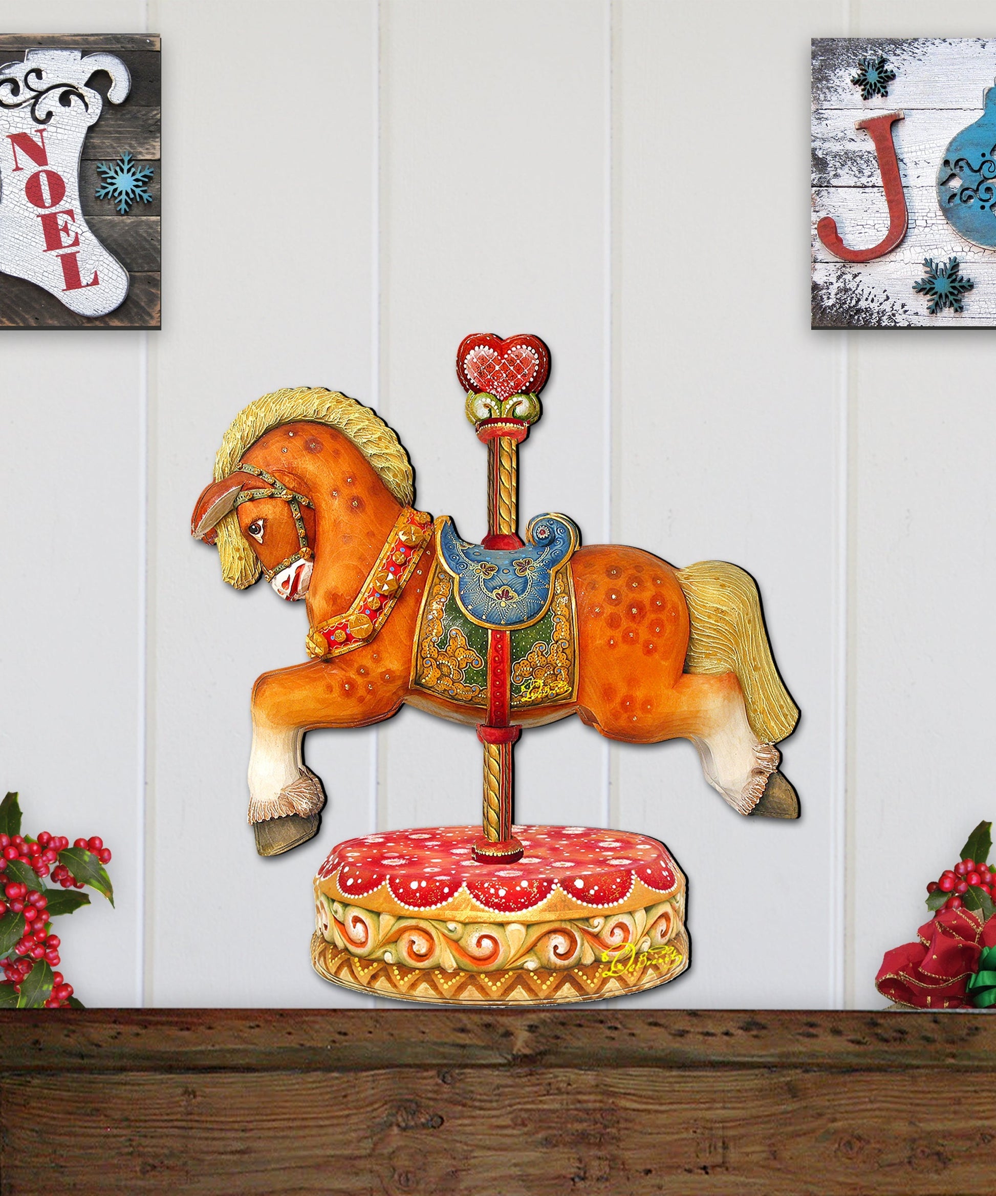 Carousel Horse Christmas Holiday Door Decor by G. DeBrekht - Carousel Holiday Decor - 8114041-1H-4