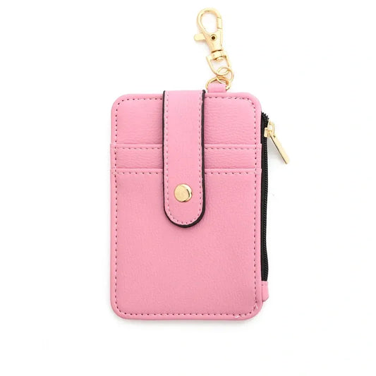 Women's Solid Color Pu Leather Zipper Card Holders Assorted Colors