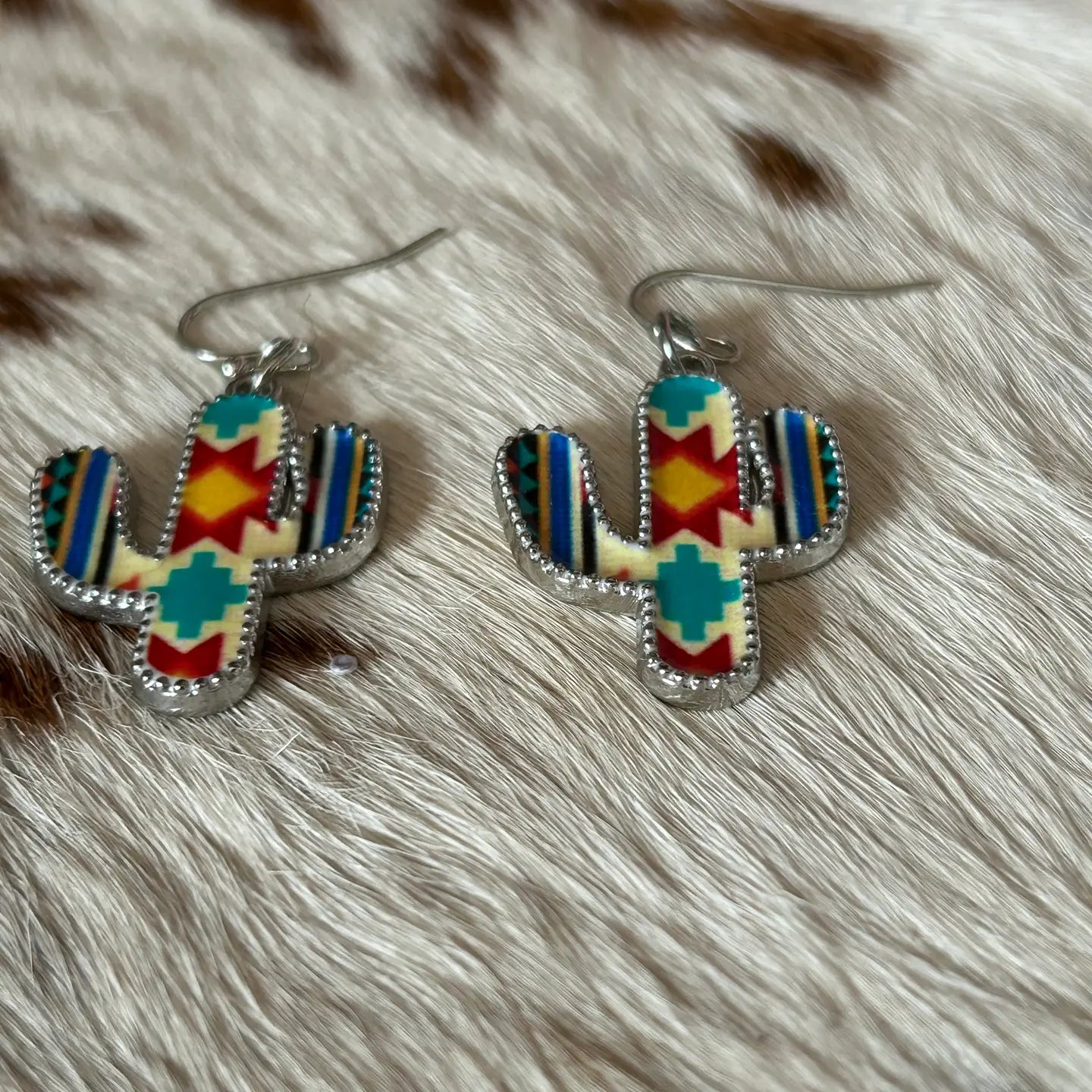 Cactus Theme Earrings Colorful