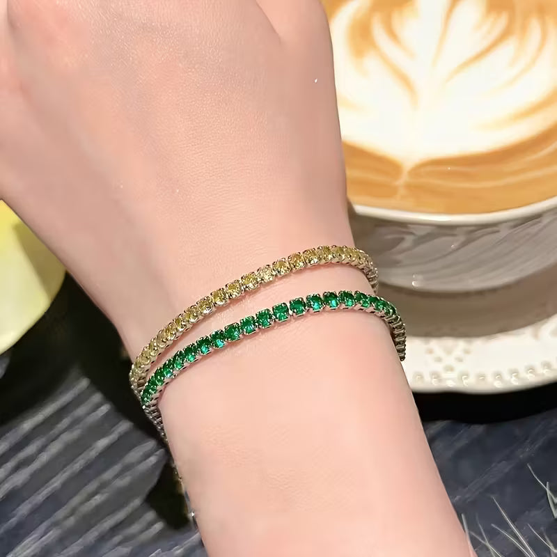 Set of 11 pcs Bohemian Style Shiny Bracelet Set for Women, Elastic Stretch Rhinestone Bracelet