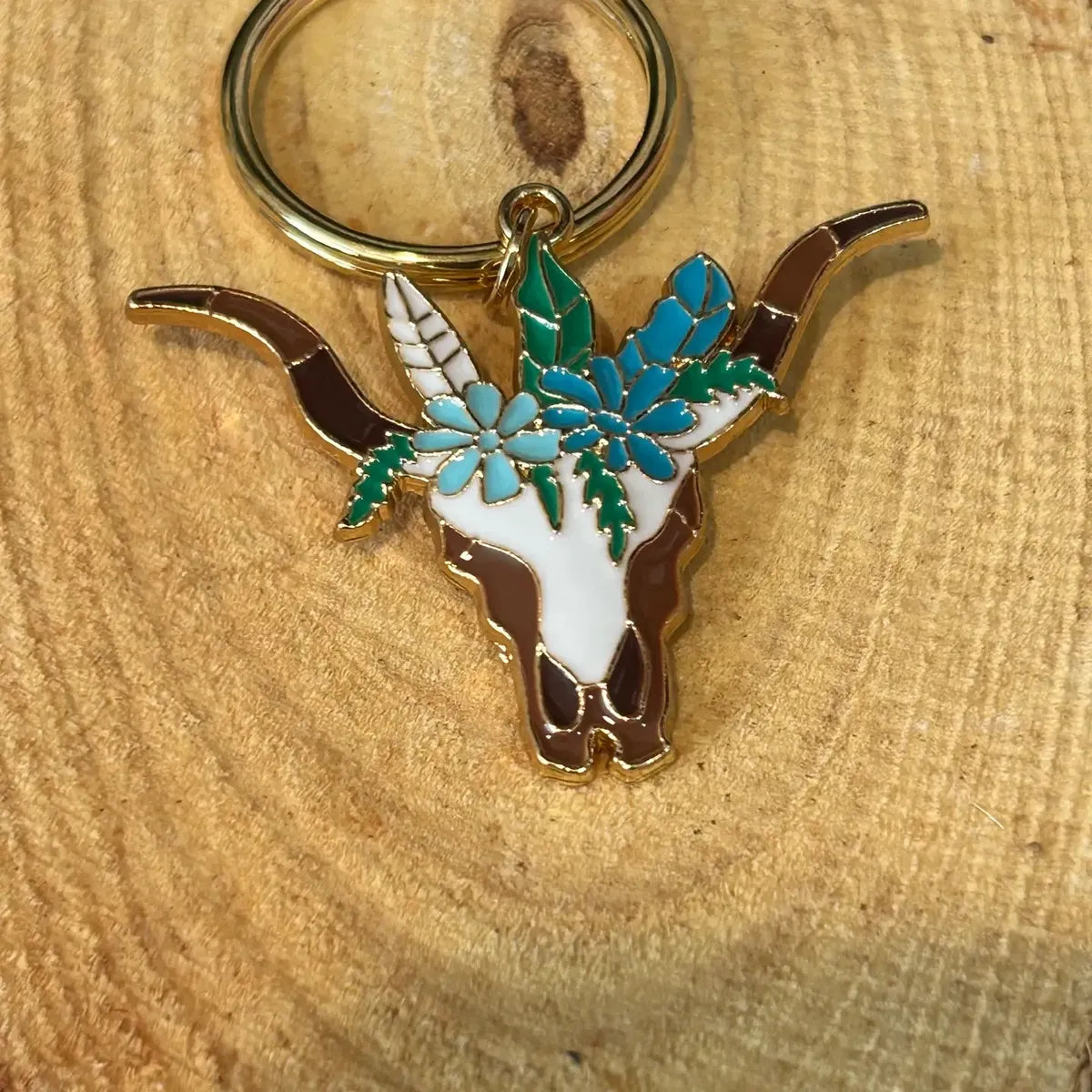 Western Colorful Steer Keyring Assortment