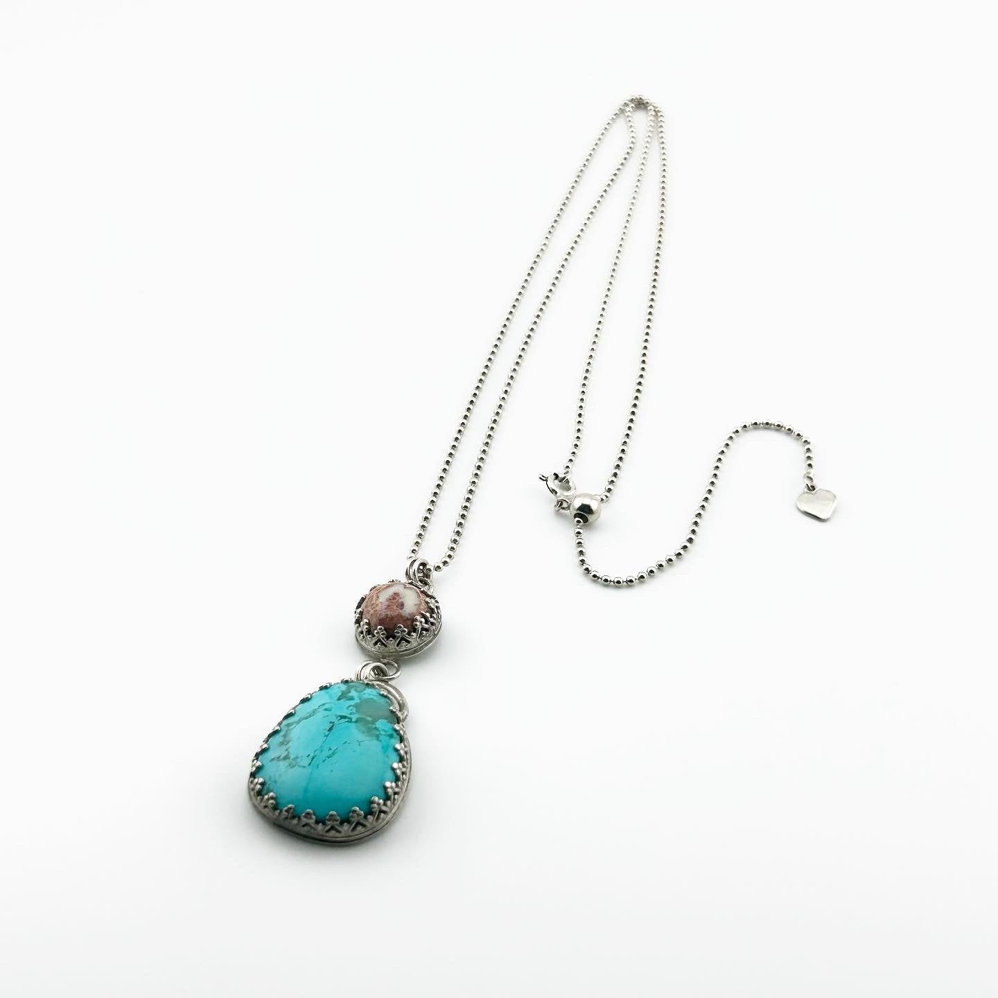 Turquoise & Fire Opal Necklace #312
