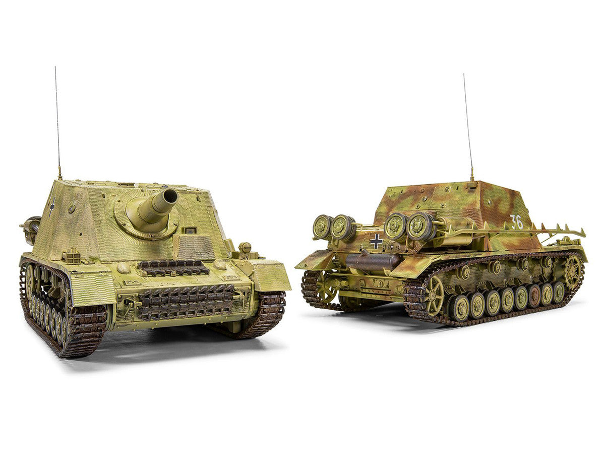 Level 3 Model Kit Sturmpanzer IV Brummbar "Mid Version" Tank with 2 Scheme Options 1/35 Plastic Model Kit by Airfix-1