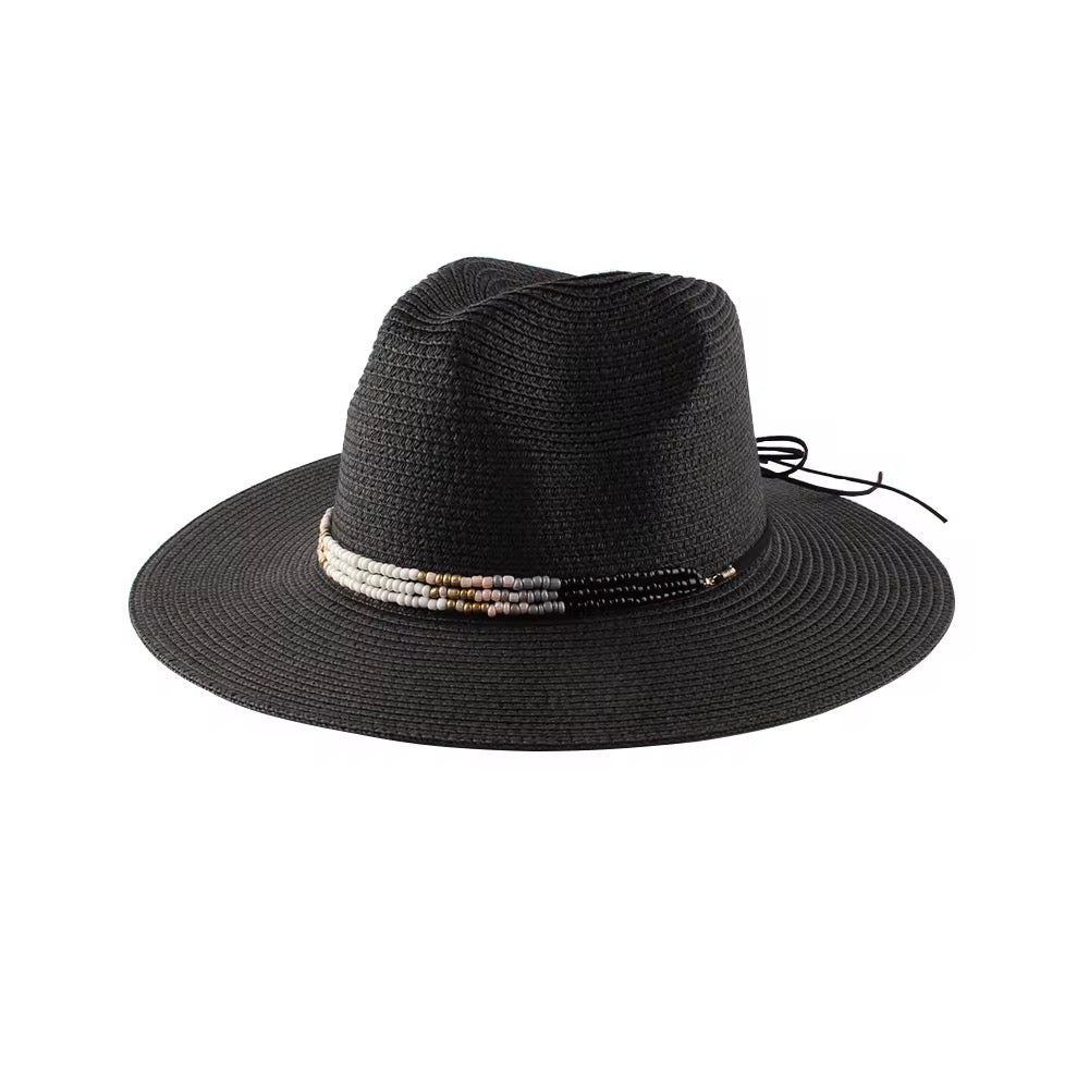 Beyond Straw Fedora Hat-Black-0