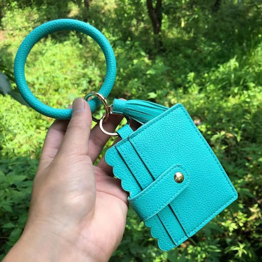 Women's Solid Color Pu Leather Zipper Card Holders Assorted Colors