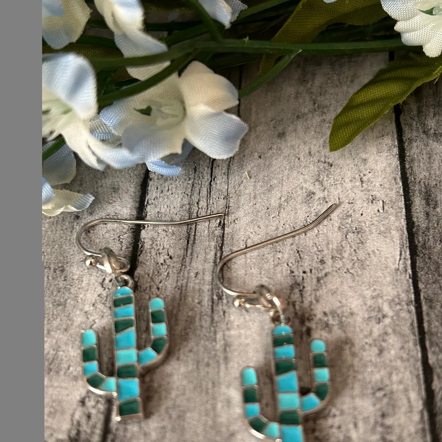 Western Cactus Dangle Earrings