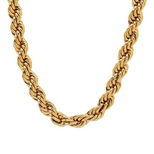 18K Gold Plated Chunky Twisted Verona Necklace-0