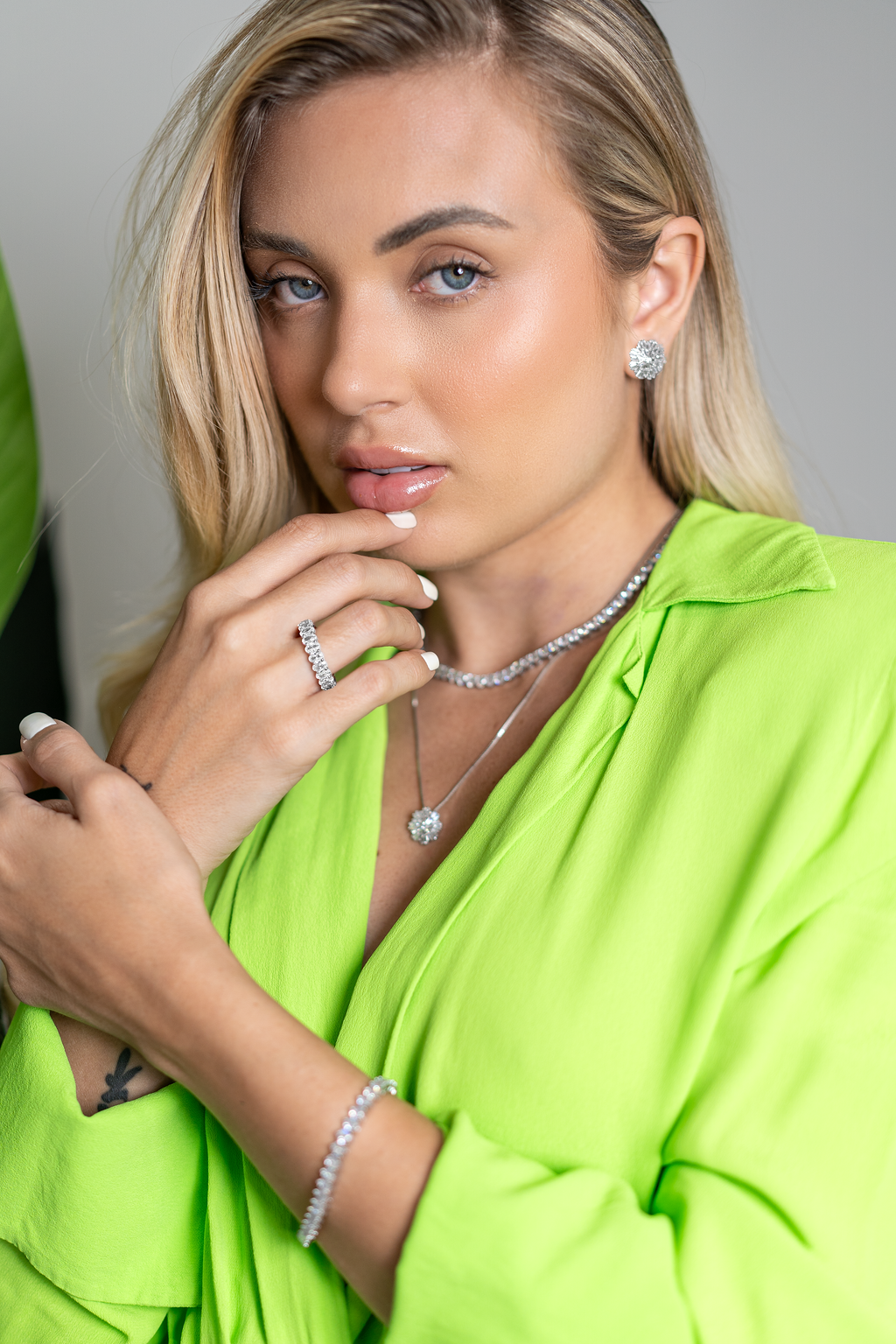 3mm CZ Tennis Necklace (I450/H101)-1