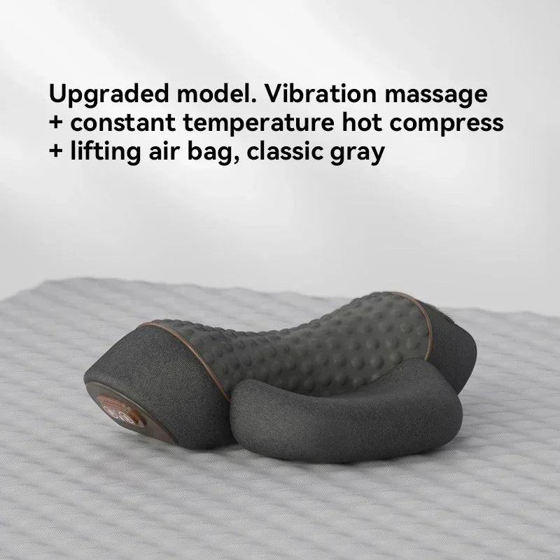 Electric Cervical Massage Pillow Heated Neck & Spine Support Grey-1