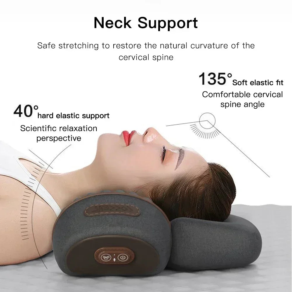 Electric Cervical Massage Pillow Heated Neck & Spine Support Grey-2