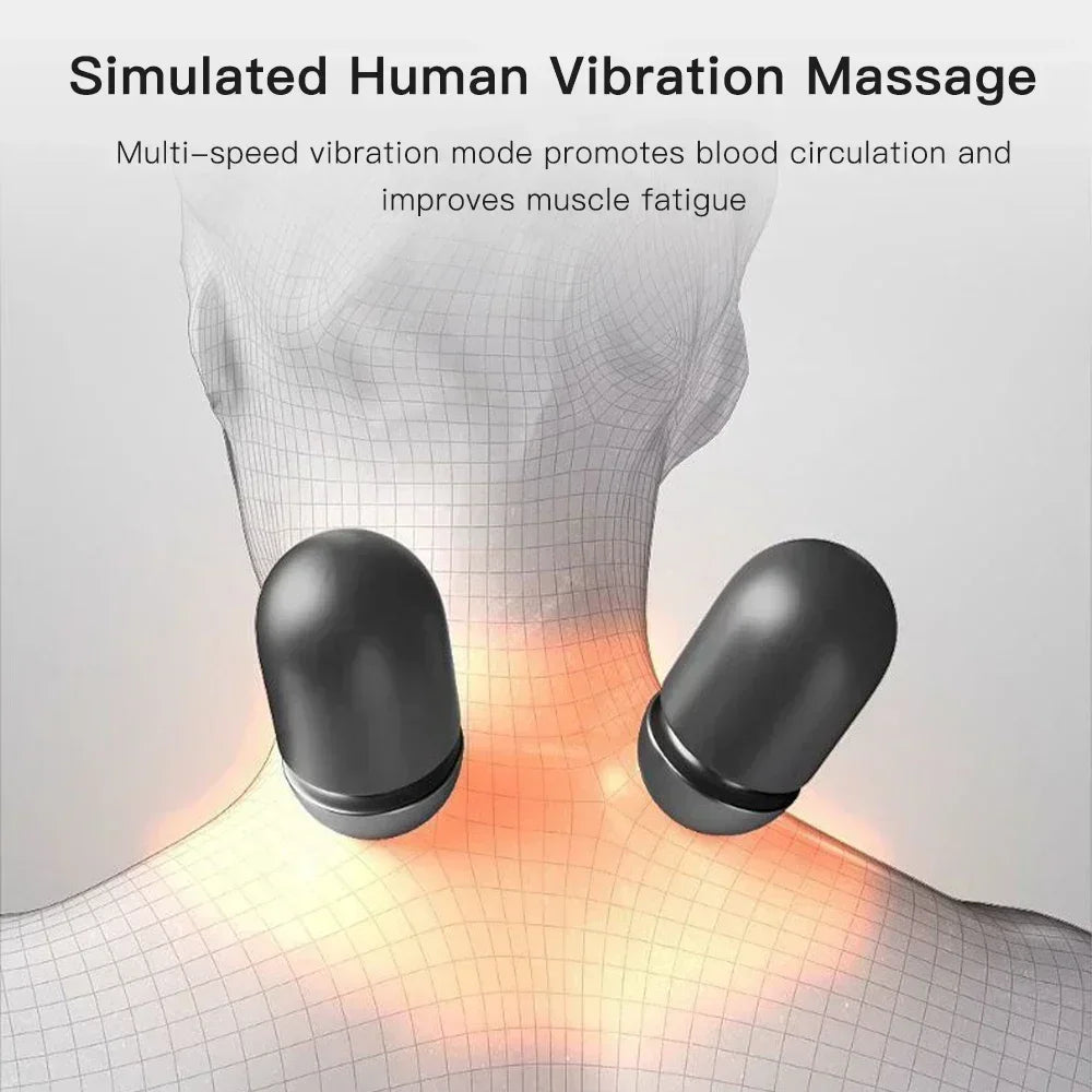 Electric Cervical Massage Pillow Heated Neck & Spine Support Grey-4