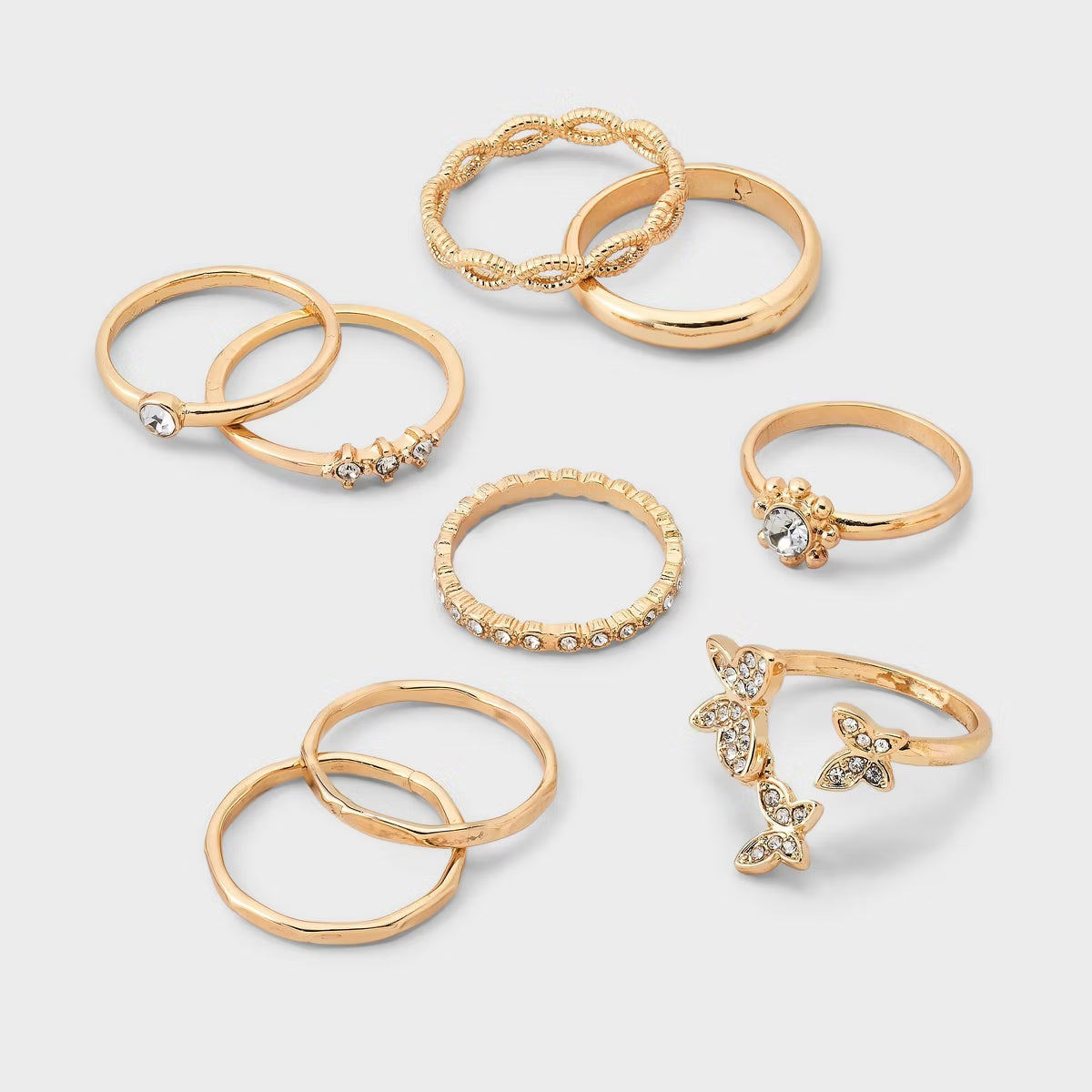 Crystal Floating Butterfly Ring  Wild Fable™ Gold: Stacking Rings,  Sizes 6-8