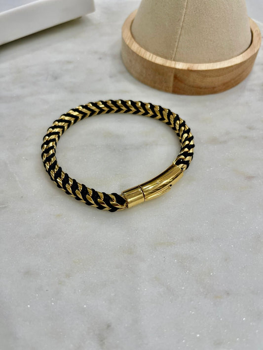18K Gold Plated Braided Bracelet-0