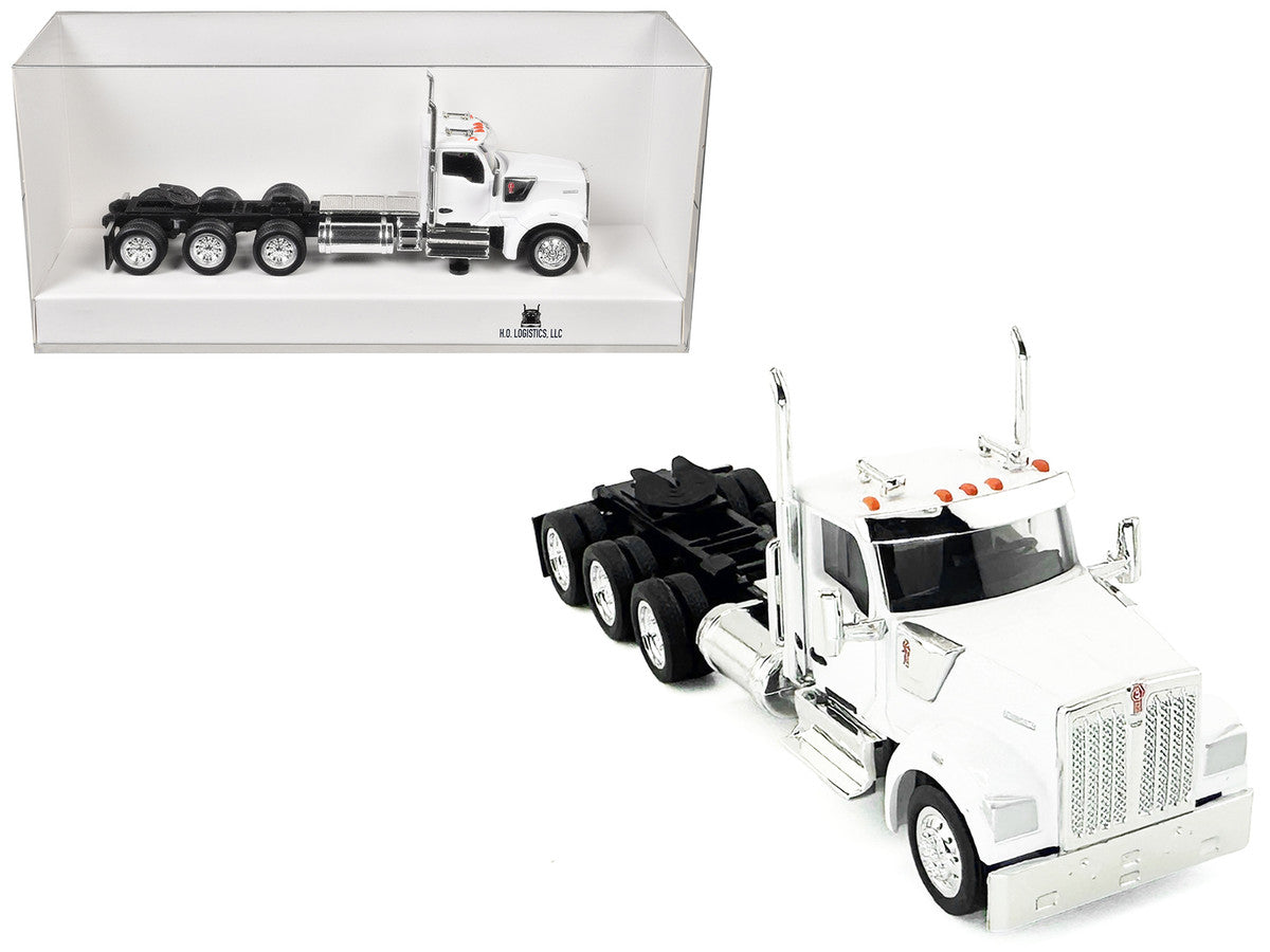 Kenworth W990 3-Axel Day Cab White 1/87 (HO) Plastic Model Car by HO Logistics-2