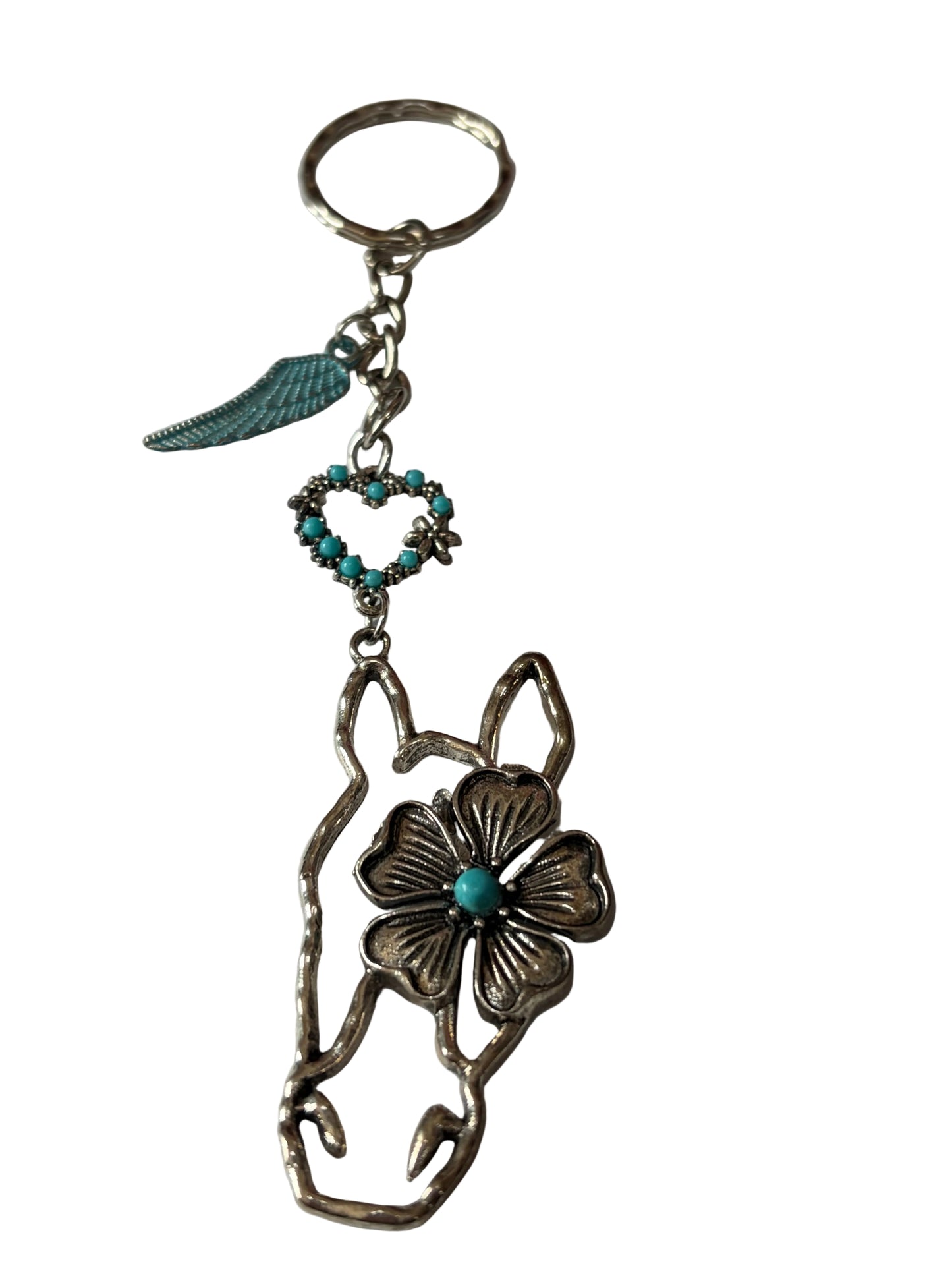 Horse Heart Wing Keychain Bag Charm Purse Charm