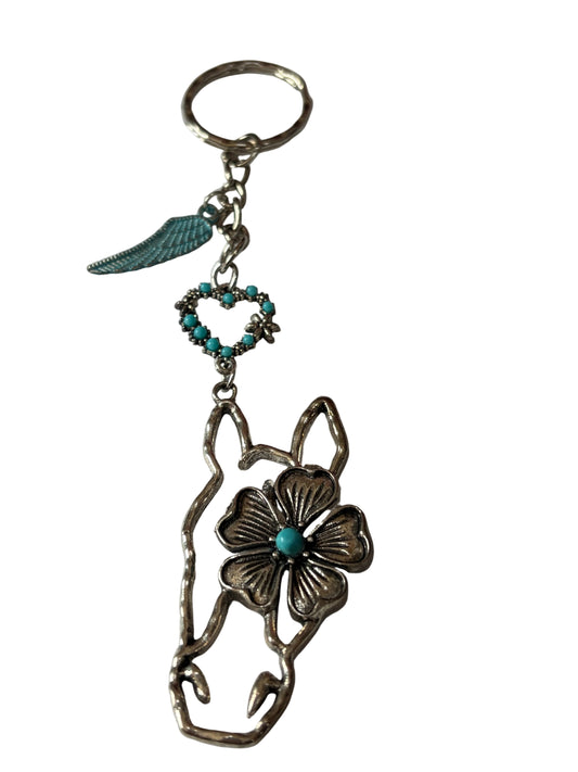Horse Heart Wing Keychain Bag Charm Purse Charm