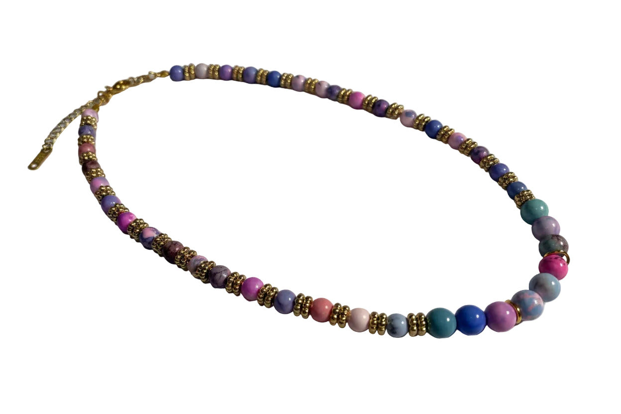 Necklace Colored Beads Stretch Necklace