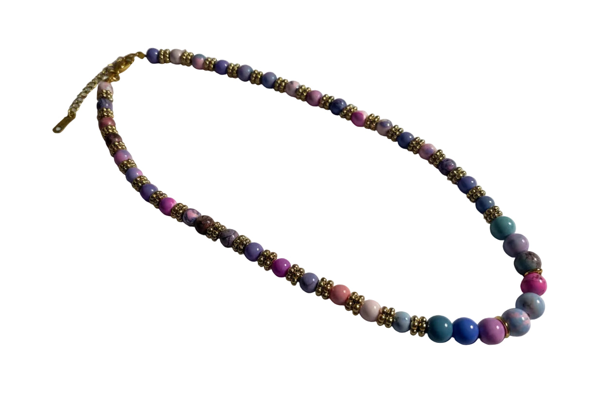 Necklace Colored Beads Stretch Necklace