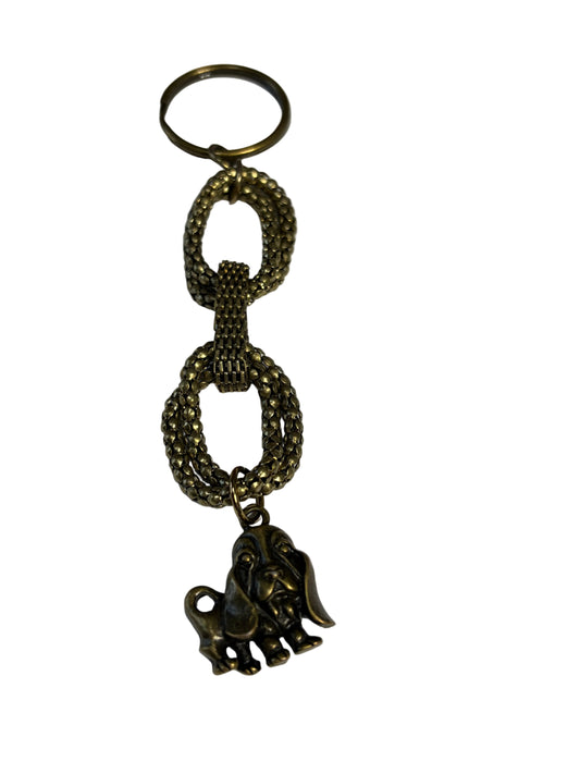 Gold Flexable Chain Dog Charm Keychain Bag Charm Purse Charm