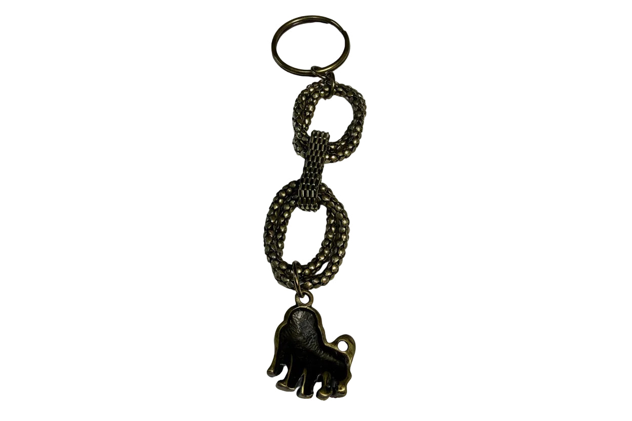 Gold Flexable Chain Dog Charm Keychain Bag Charm Purse Charm