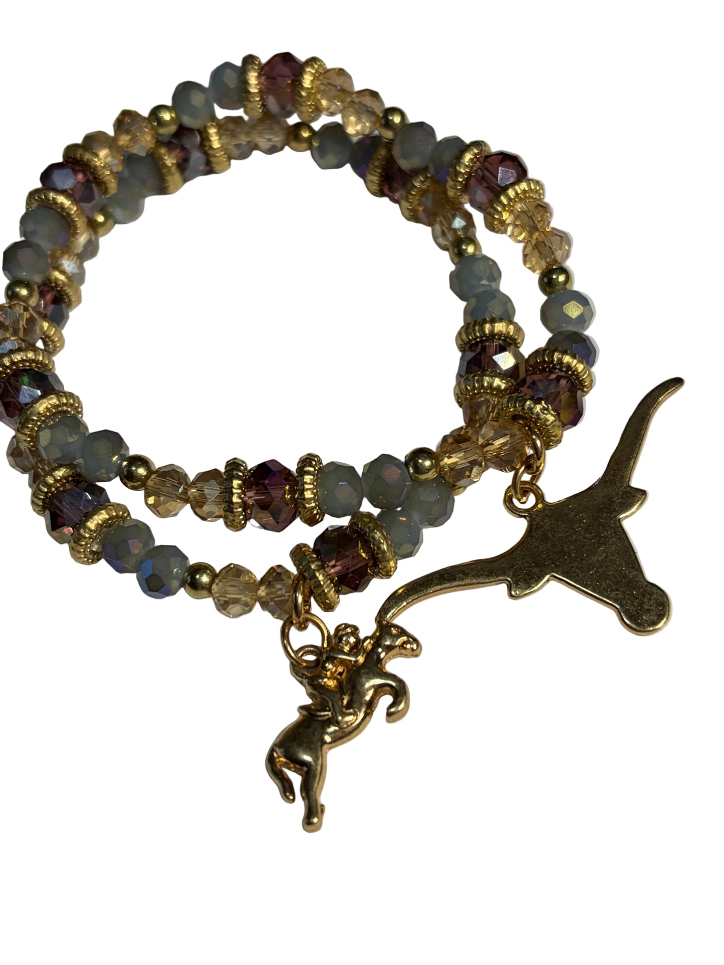 Western Beaded Stretch Bracelet Stearhead Horse