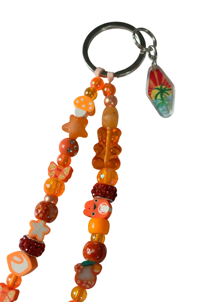 Orange Beads Charms Bag Charm Girls